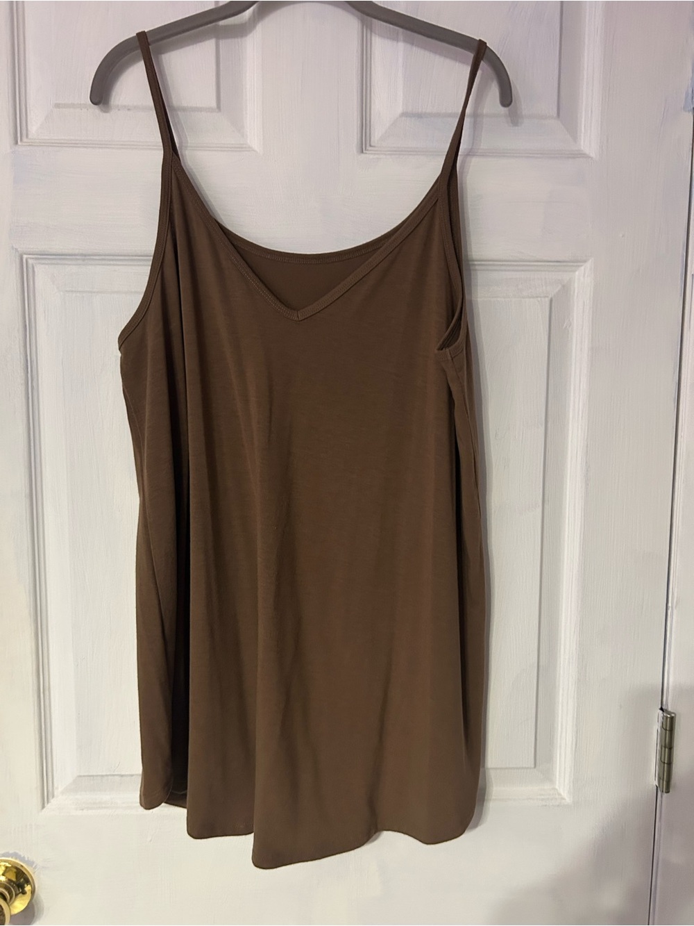 Women's Brown V-Neck Camisole Tank Top
